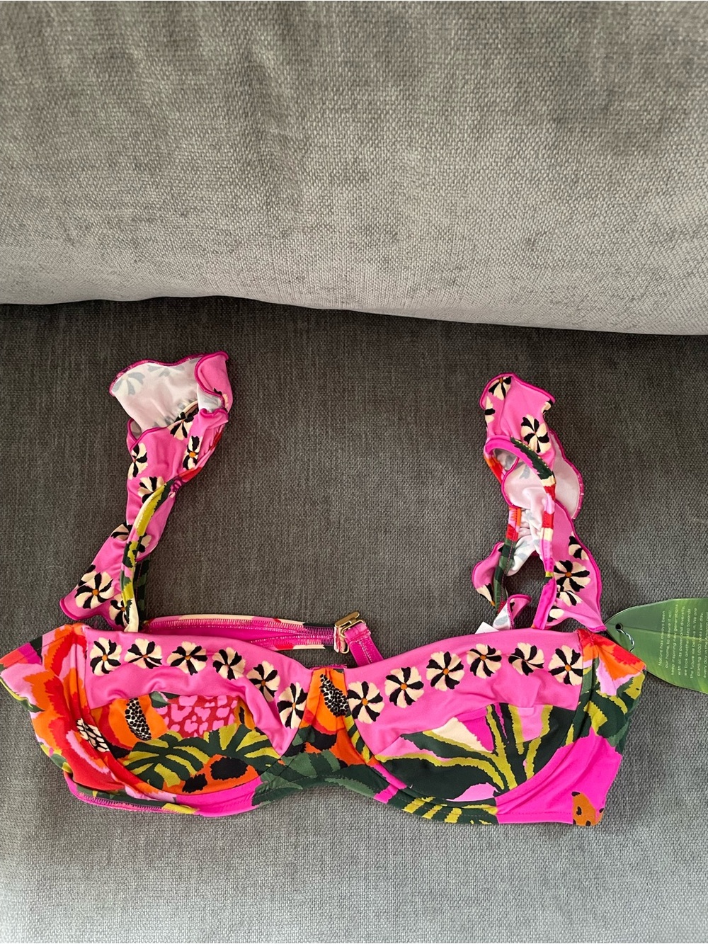 FARM Rio Pink Tropical Floral Underwire Bikini Top